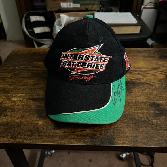 Interstate Batteries Bobby Labonte Signed Autographed NASCAR Fastened Cap Hat 18 - Picture 1 of 6